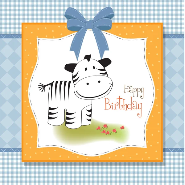 Милая детская открытка с зеброй — стоковое фото