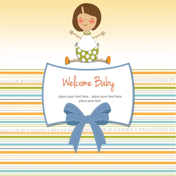 New baby girl announcement card — Stock Photo, Image