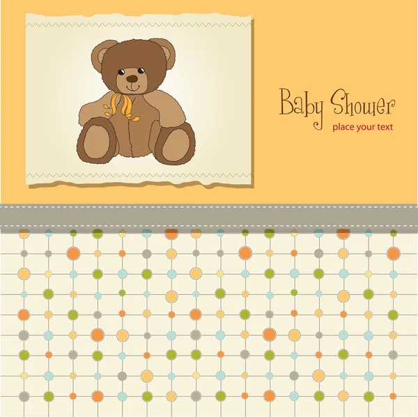 Baby sprcha karty s hračka medvídek — Stockfoto