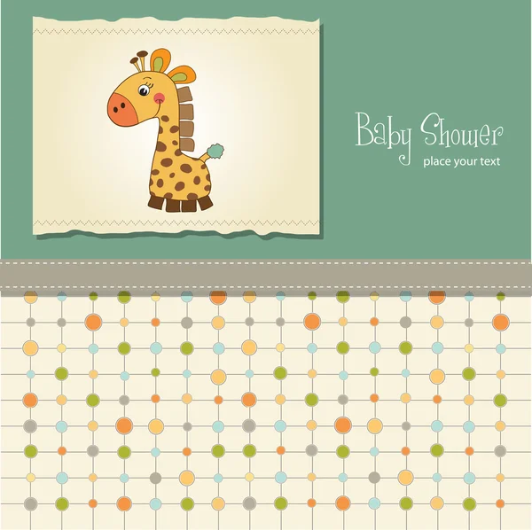 Tarjeta de ducha de bebé con jirafa —  Fotos de Stock