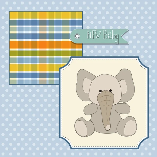New baby card with elephant — Stock Photo, Image