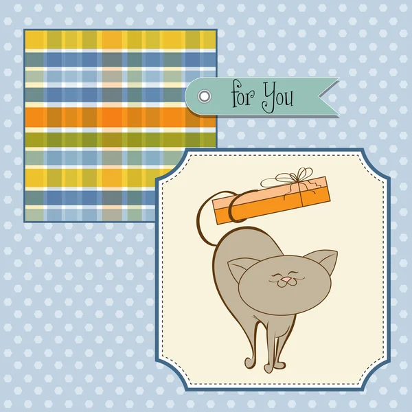 Születésnapi kártya macskával — Stock Fotó