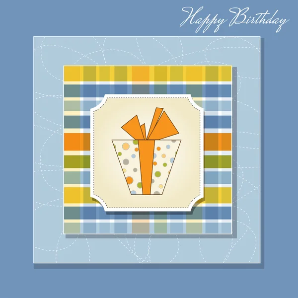 Geburtstagskarte mit Geschenkbox — Stockfoto