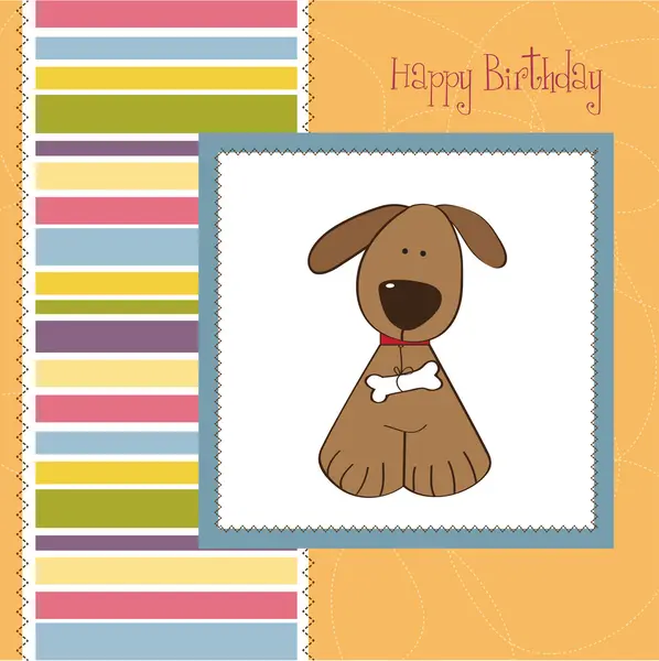 Greeting card with small dog — Stock Photo, Image