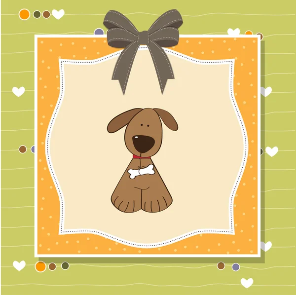 Grußkarte mit kleinem Hund — Stockfoto
