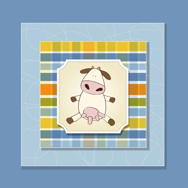 Fun greeting card with cow — Stock Photo, Image