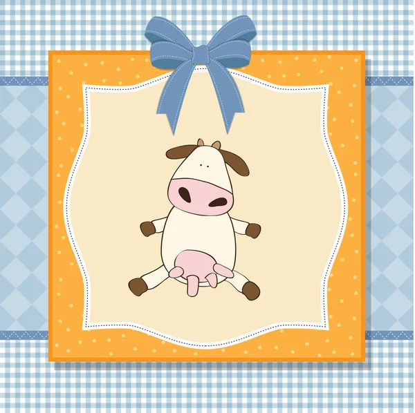 Fun greeting card with cow — Stock Photo, Image