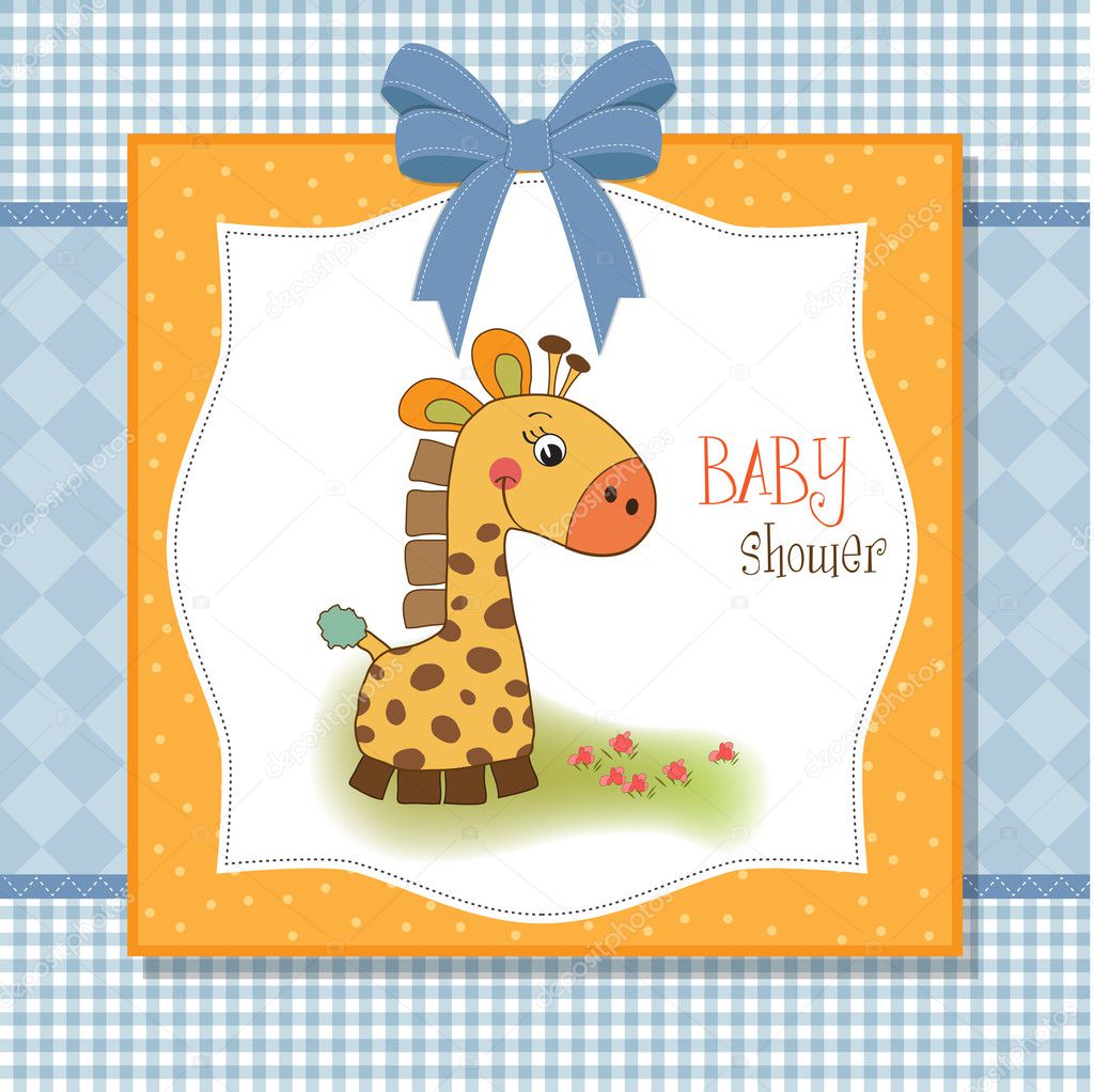 Baby shower card with giraffe