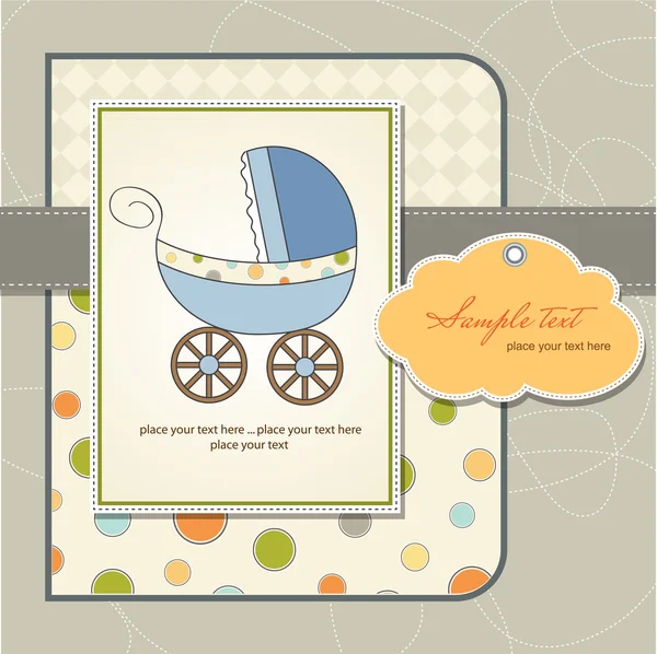 Детская карточка с коляской — стоковое фото