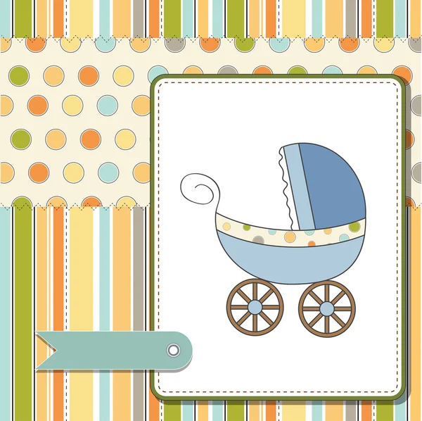 Karta dla dziecka z wózkiem dziecięcym — Zdjęcie stockowe