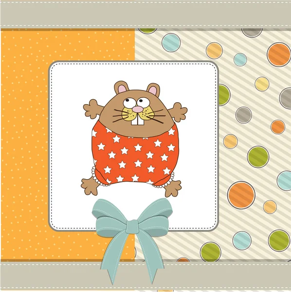 可愛いネズミとのグリーティングカード — ストック写真