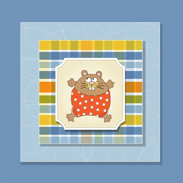 Carte de vœux avec petit rat mignon — Photo