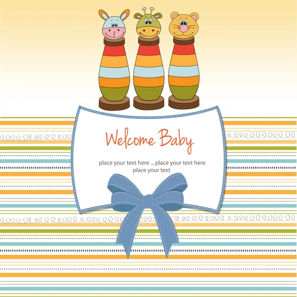 Cartão de chuveiro de bebê com brinquedos — Fotografia de Stock
