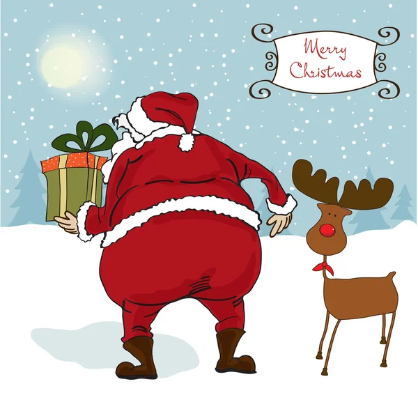 Weihnachtsmann, Weihnachtsgrußkarte — Stockfoto