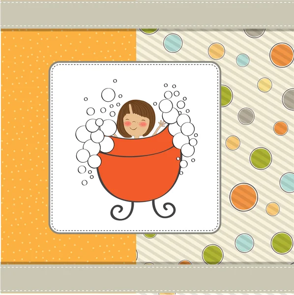女婴淋浴卡 — 图库照片