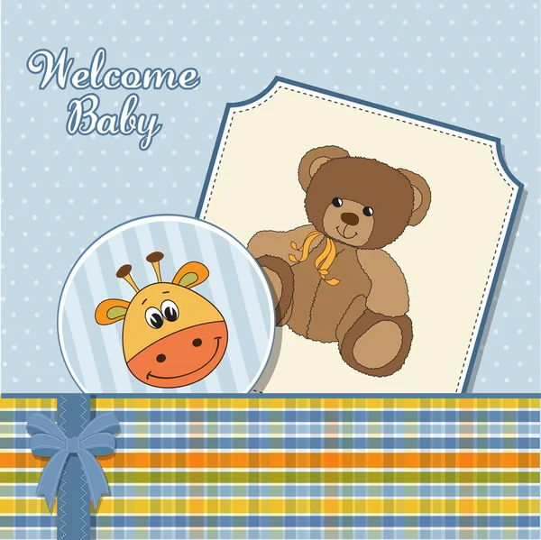 Bebê menino anúncio cartão — Fotografia de Stock
