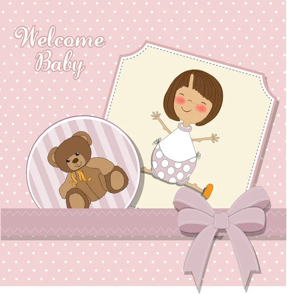 Baby girl announcement card — Stock Photo, Image