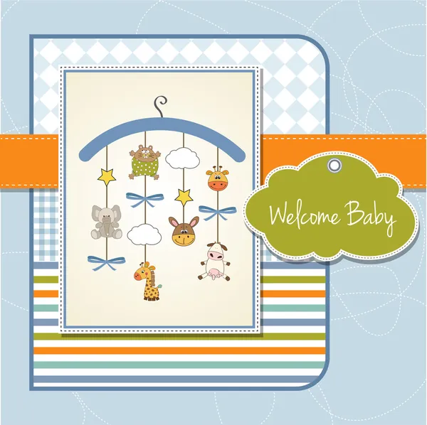Välkommen baby meddelande kort — Stockfoto