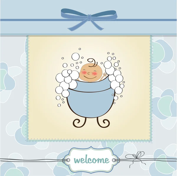 Delicate baby boy shower card — Stock Photo, Image