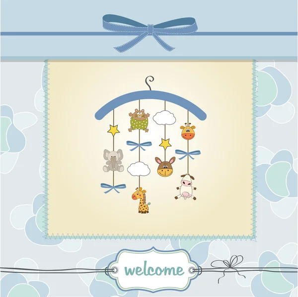 Delicate baby boy shower card — Stock Photo, Image