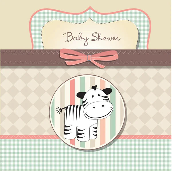 Niedliche Babyduschkarte mit Zebra — Stockfoto