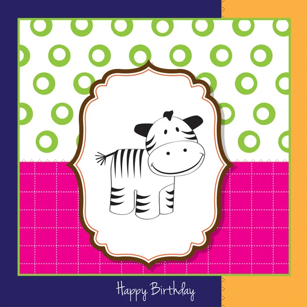Милая детская открытка с зеброй — стоковое фото