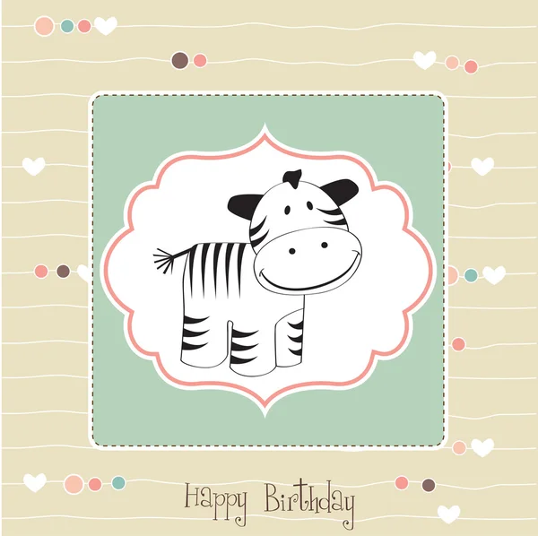 Carino baby shower card con zebra — Foto Stock