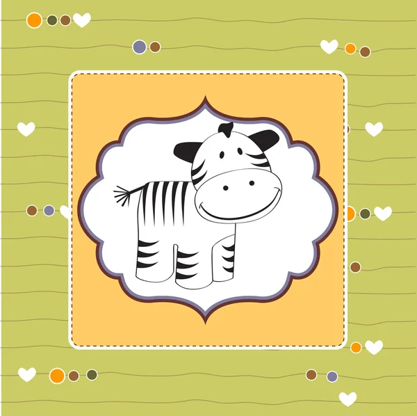 Söt baby dusch kort med zebra — Stockfoto