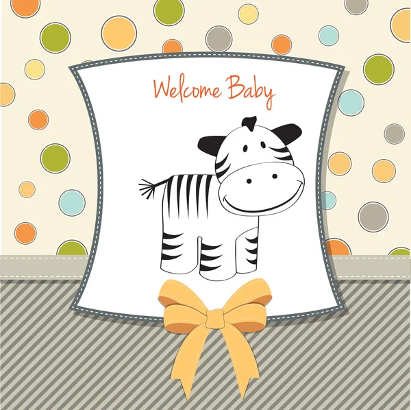 Χαριτωμένο μωρό κάρτα ντους με ζέβρα — Φωτογραφία Αρχείου