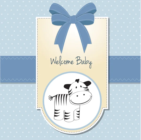 Carino baby shower card con zebra — Foto Stock