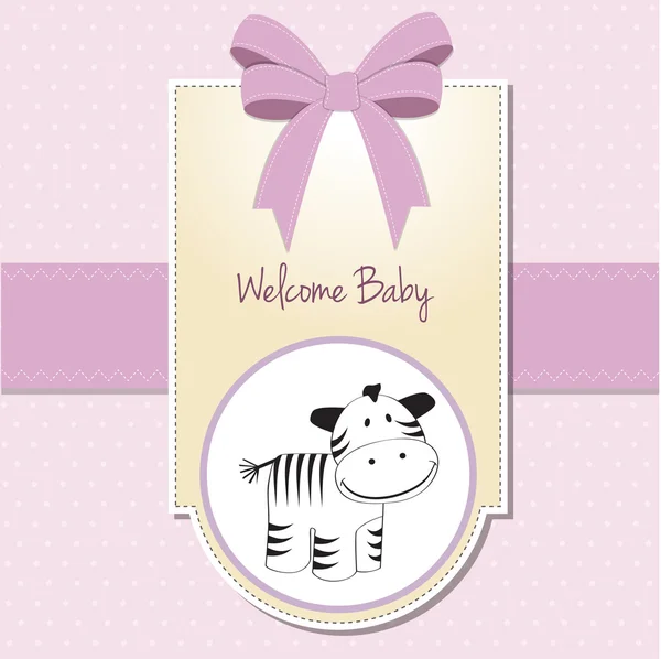 Cartão de chá de bebê bonito com zebra — Fotografia de Stock