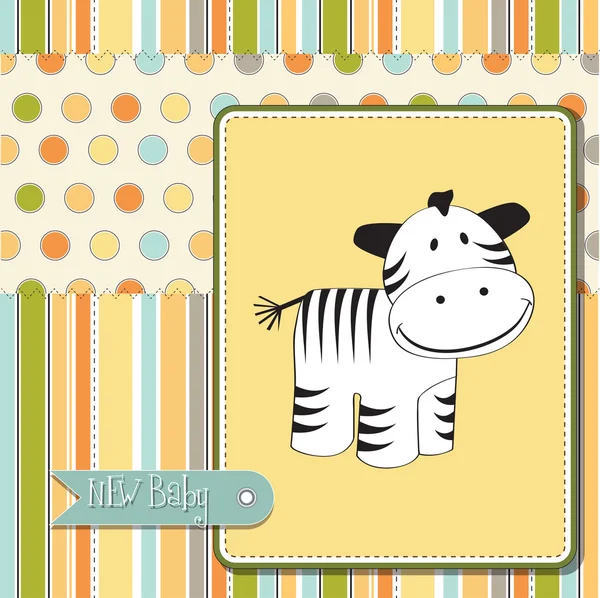 Мила дитяча душова картка з зебри — стокове фото