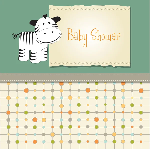 얼룩말이 들어 있는 귀여운 아기 샤워 카드 — 스톡 사진