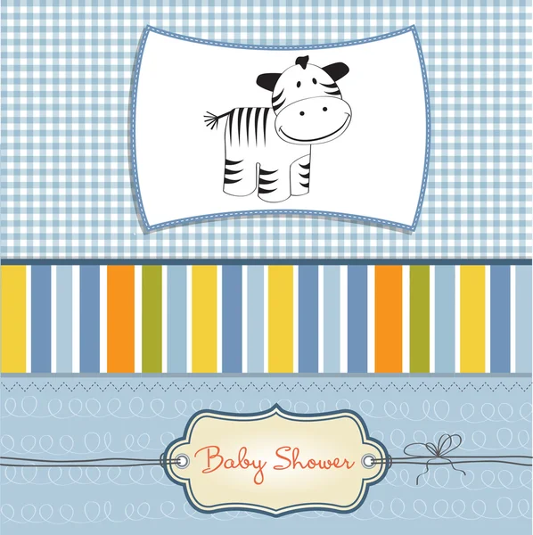Cute baby shower card with zebra — Stock Photo, Image