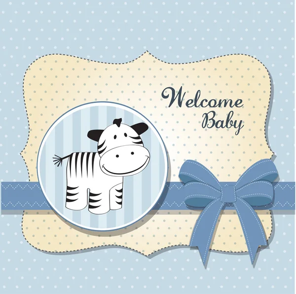 Schattig baby douche kaart met zebra — Stockfoto