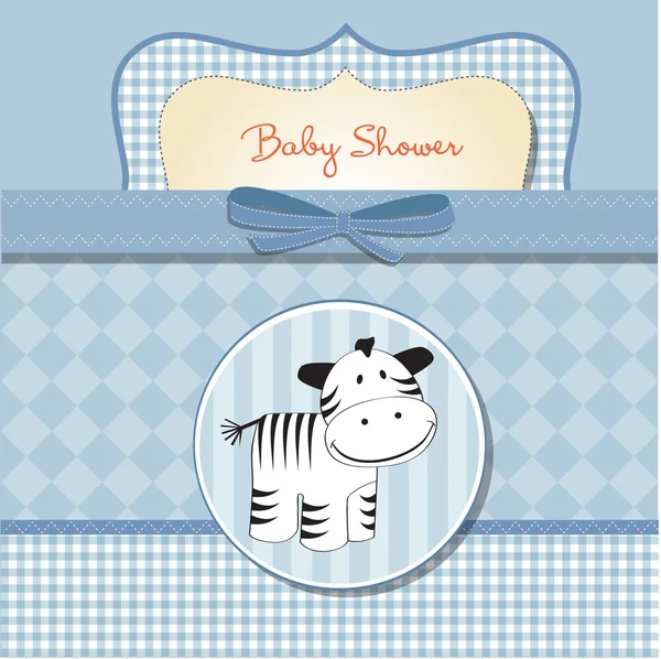 Söt baby dusch kort med zebra — Stockfoto