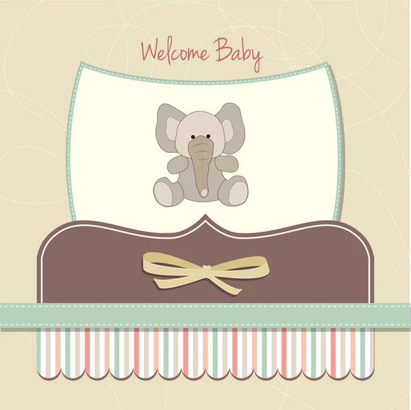 Nytt babykort med elefant — Stockfoto