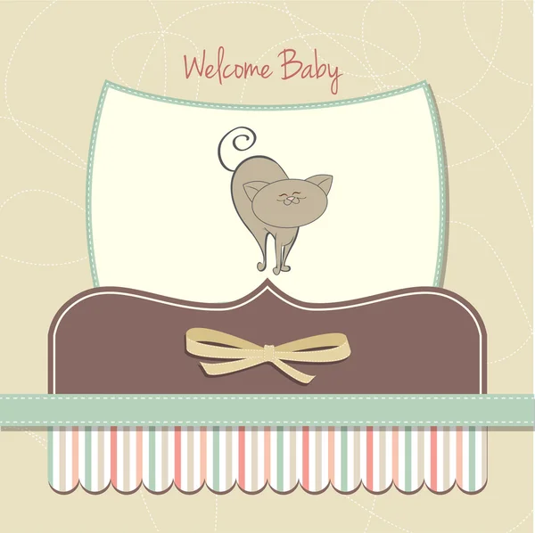 Baby shower card with cat — Stock Photo, Image