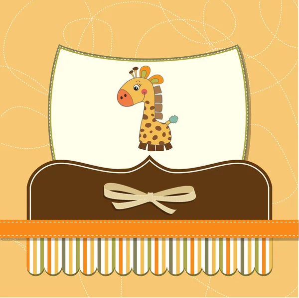 Tarjeta de ducha de bebé con jirafa —  Fotos de Stock