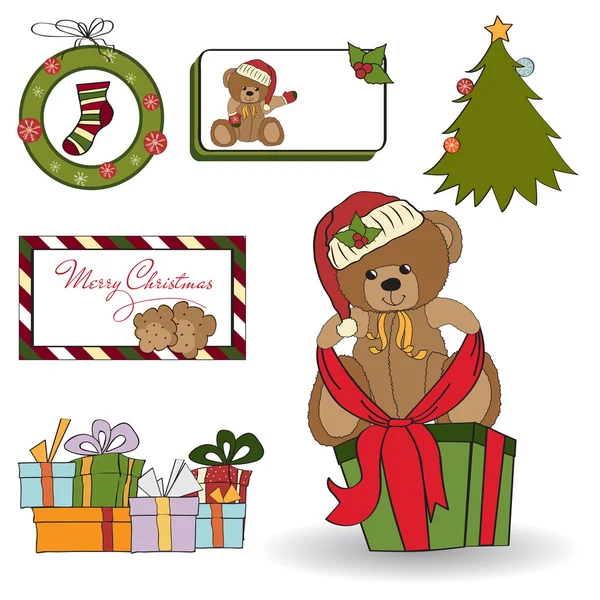 Set di elementi di decorazione natalizia — Foto Stock