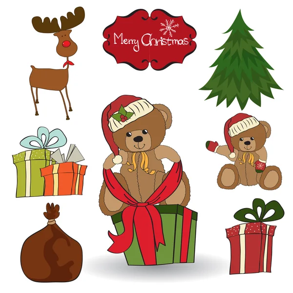 Set di elementi di decorazione natalizia — Foto Stock