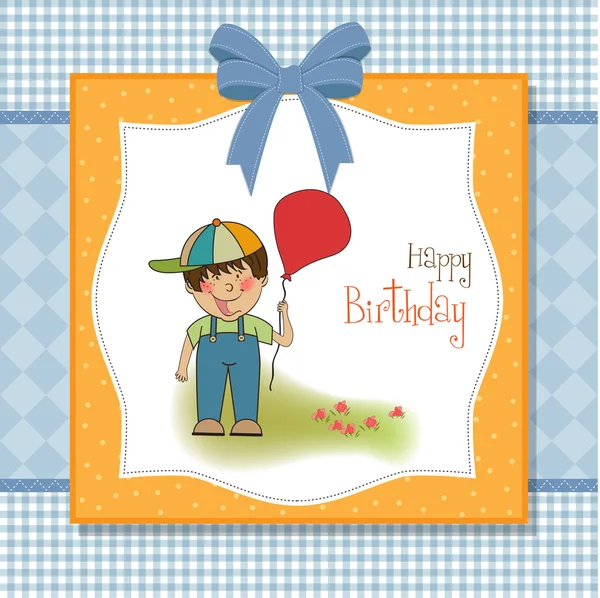 Birthday greeting card with little boy — Stock Photo, Image