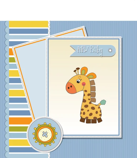 Welcome baby card with giraffe — Stock Photo, Image