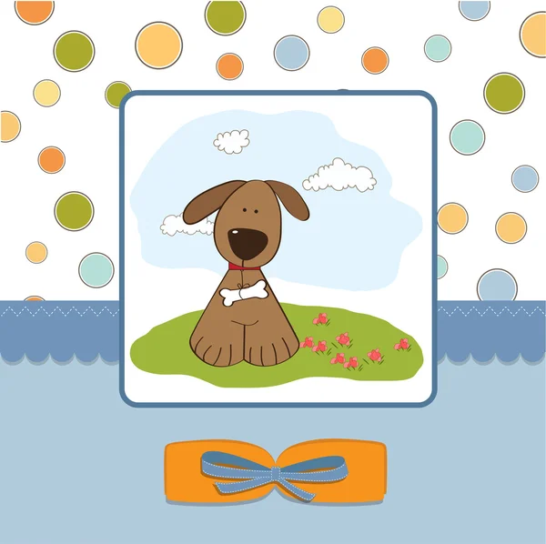 Tarjeta de felicitación con perro pequeño —  Fotos de Stock