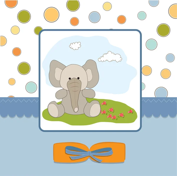 Welkom baby kaart met olifant — Stockfoto