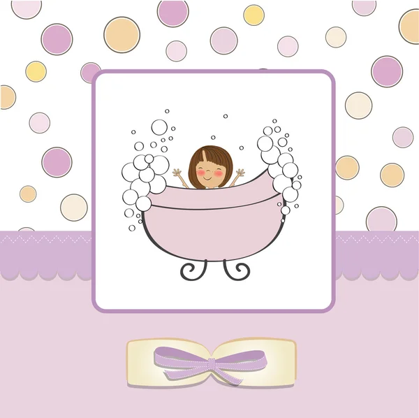 Tarjeta de ducha delicado bebé niña —  Fotos de Stock