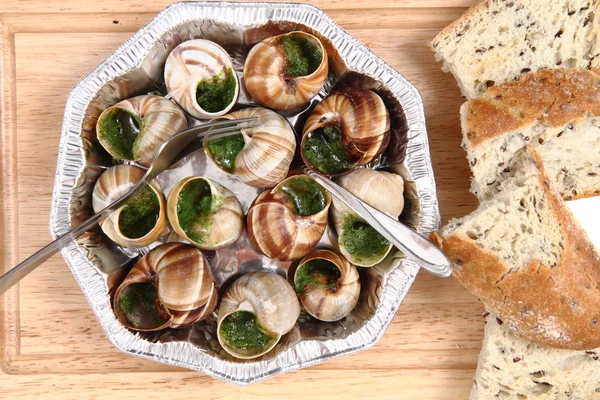 Slakken als Franse gastronomische gerechten — Stockfoto