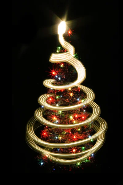 Albero di Natale dalle luci — Foto Stock