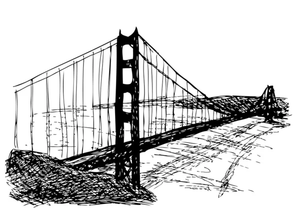 Pont porte dorée — Image vectorielle