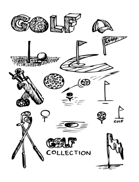 Golf objects — Stock Vector